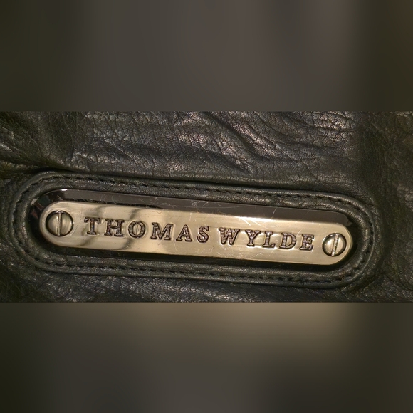 Thomas Wylde Goth Leather Black Skull Clutch With Rhinestones Duster Bag - Picture 7 of 13